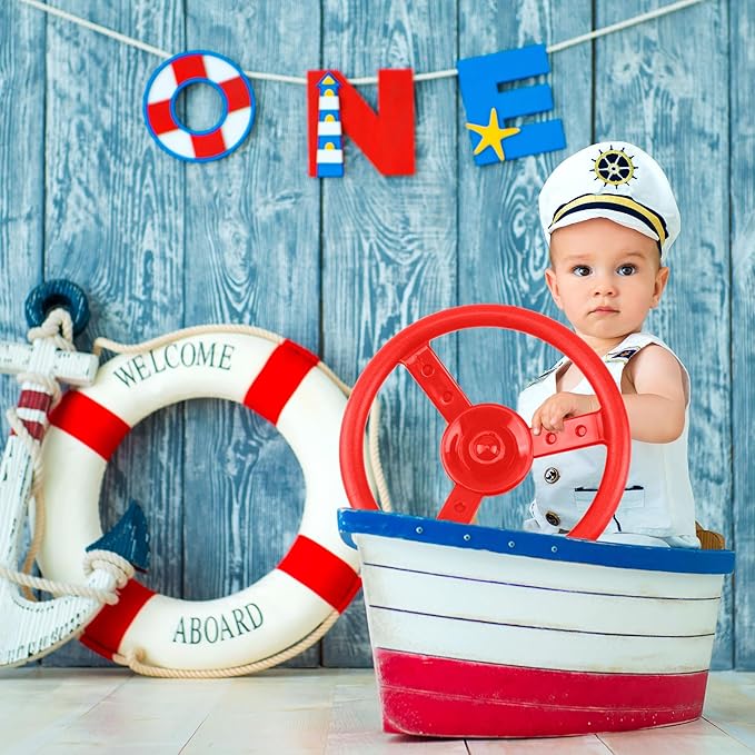 Playground Steering Wheel Accessories Plastic Swingset Steering Wheel Pirate Ship Steering Wheel Playset for Outdoor Backyard Treehouse Playground Jungle Gym (1, Red)
