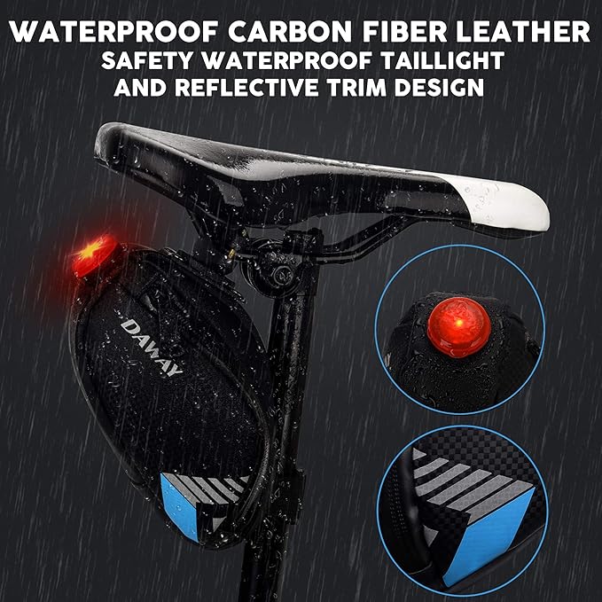 DAWAY Bike Repair Tool Kits - Bicycle Repair Bag & 120 PSI Bike Pump or Saddle Bag Set, with 16 in 1 Bicycle Multitool, Bike Tire Levers Wrench, Portable Patches Fixes - Practical Cycling Accessories