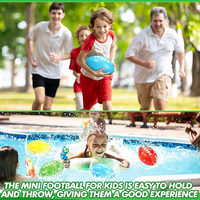 Leyndo 4 Pcs 7.25'' Kids Foam Football Mini Colorful Sports Footballs for Outdoors Practice Training Game Football School Carnival Reward Party Favors, Youth Size