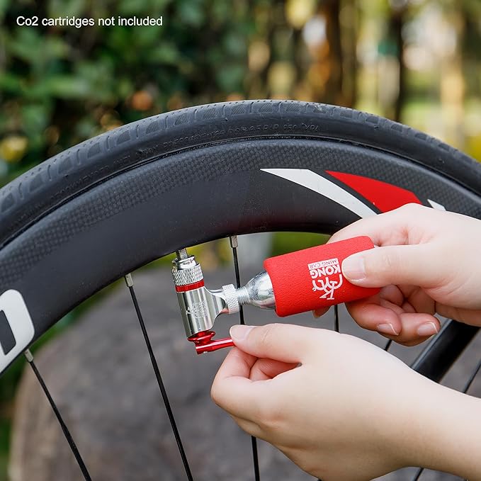 CO2 Inflator Kits, Presta and Schrader Valve Compatible, CO2 Bike Tire Pump for Mountain and Road Bicycles