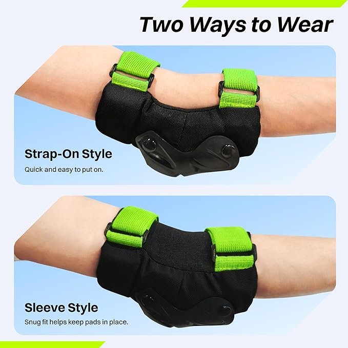 ZIFFY Knee Pads for Kids, Adjustable Knee and Elbow Pads Set with Wrist Guard, Protective Gear for Boys Girls Skateboard Roller Skating Cycling Bike – 2 Sizes, 4 Colors by Jova