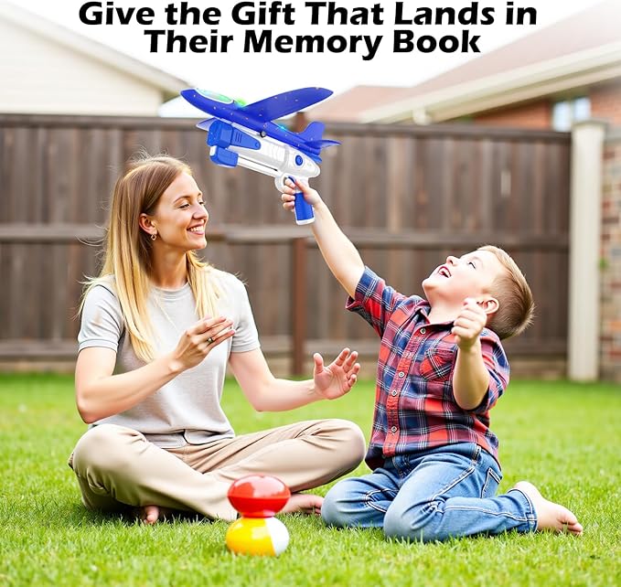 3 Pack Foam Airplane Launcher Toys, Ultra Long Gliding Distance, Kids Flying Toy, Boys Girls Birthday Gifts, Outdoor Sport Party Favor