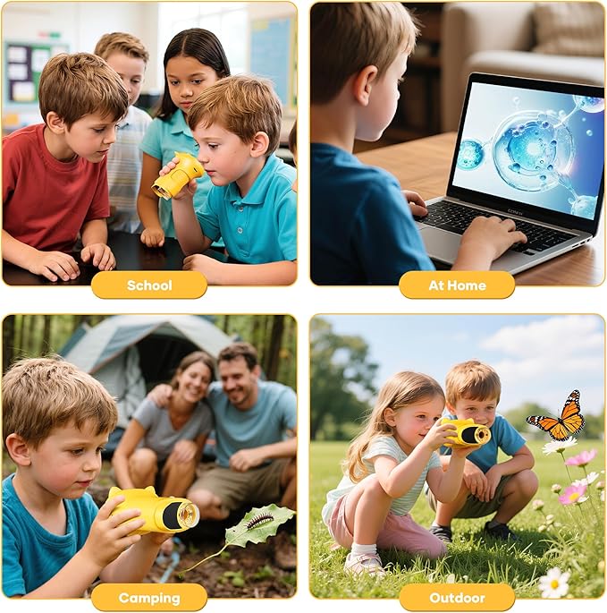 Digital Microscope for Kids Toys for Ages 5-7 8-13: 1000X Handheld Microscope with 2.0" IPS Screen, Science Toy with Photo & Video Capture, 6 8 Year Old Boy Birthday Gift, Toys for Boys 6-8 8-10