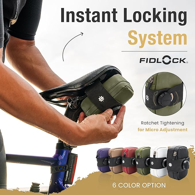 Lumiere & Co. Falcon Magnetic Saddle Bag – 0.37L | 5"x 3"x 1.5" | Sleek Minimalist Design, Fast Magnetic Buckle Attachment | Cycling Bike Bag (Green, Ultra Small)