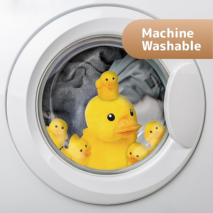 PREXTEX Plush Duck Toys Stuffed Animal with 5 Ducks Baby Stuffed Animals - Big Duck Zippers 5 Little Plush Baby Ducklings - Duck Plush Toys for Kids 3-5 - Duck and Duckling Toy - Gift for Duck Lovers