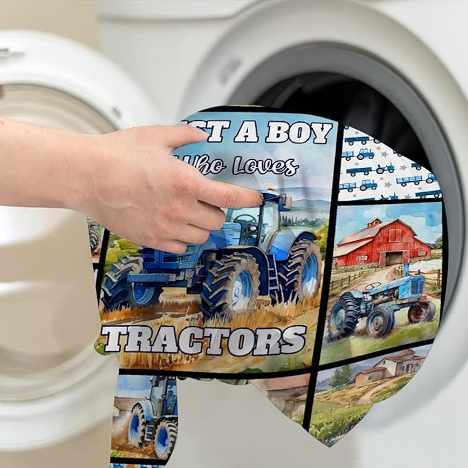 Tractor Blanket Farm Harvester Blankets,Just A Boy Who Loves Tractors Flannel Blanket Gifts for Girls Boys,Soft Warm Lightweight Blanket for Room Decor, 50"x60"for Teens