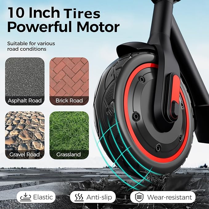 Electric Scooter Adult, 19-25 MPH Max Speed, 21-28 Miles Long Range, E Scooter with 8.5"/10" Tires, 350W/500W/600W Motor, Cruise Control and Dual Braking, Foldable Electric Scooter for Adults