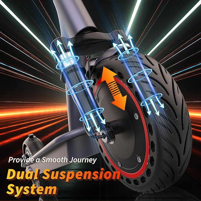 Electric Scooter - 8.5"/10'' Solid Tires, 350W/500W Motor, Up to 19-22MPH and 21-24Miles Long-Range Portable Commuting Scooter for Adults with Double Braking System and App