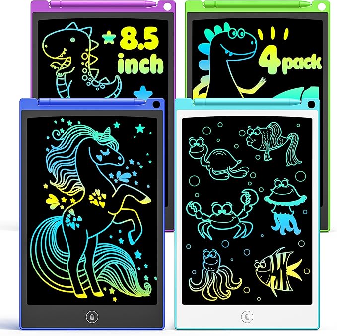 TECJOE LCD Writing Tablet, 8.5 Inch Colorful Doodle Board Drawing Tablet for Kids, Kids Travel Games Activity Learning Toys Birthday Gifts for 3 4 5 6 Year Old Boys Girls Toddlers Preschooler