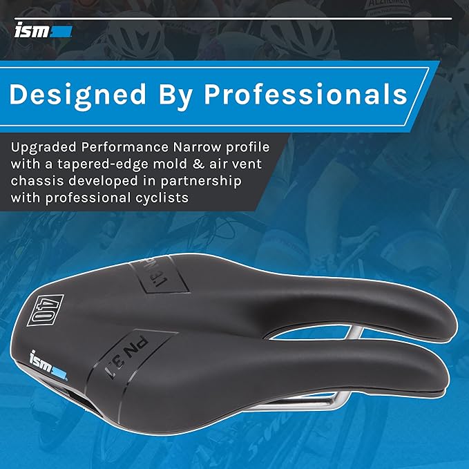 ISM PN Series Padded Road Bike Saddle - Professionally Designed Noseless Bicycle Seat for Road, Time Trial, Triathlon, and Gravel Bikes - Performance Road Bike Seat for Reduced Numbness