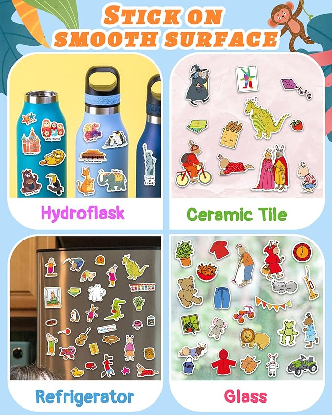 Benresive Reusable Sticker Book for Toddlers 2-4 Years, 3 Sets Travel Stickers for Kids, Waterproof Sticker Books for Toddlers 1-3, Crafts Activities for Todddlers 1-3 2-4 3-5