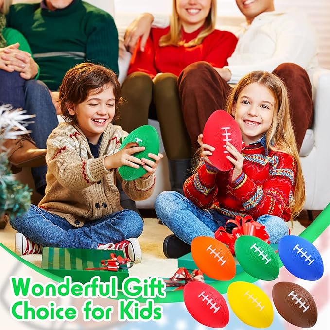 Jerify 24 Pack Foam Footballs 5 inch Bulk Mini Spiral Football Toys Easy Grip Waterproof Small Soft Emulation Foam Footballs for Kids Toddler Indoor Outdoor Play Game Football Party Favors