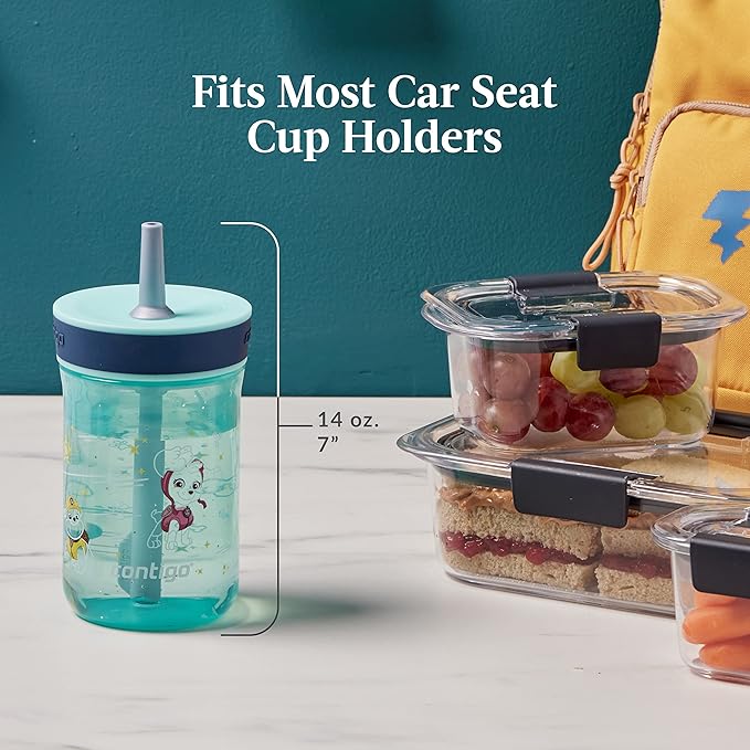 Contigo Paw Patrol Spill-Proof Kids Tumbler with Straw | BPA-Free Plastic Water Bottle | 14oz 2-Pack for Home School Travel