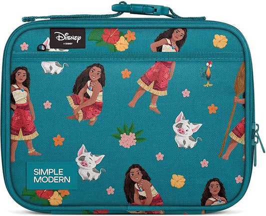 Simple Modern Disney Kids Lunch Box for School | Reusable Insulated Lunch Bag for Toddler, Girl, and Boy | Meal Containers with Exterior & Interior Pockets | Hadley Collection | Moana Oceana