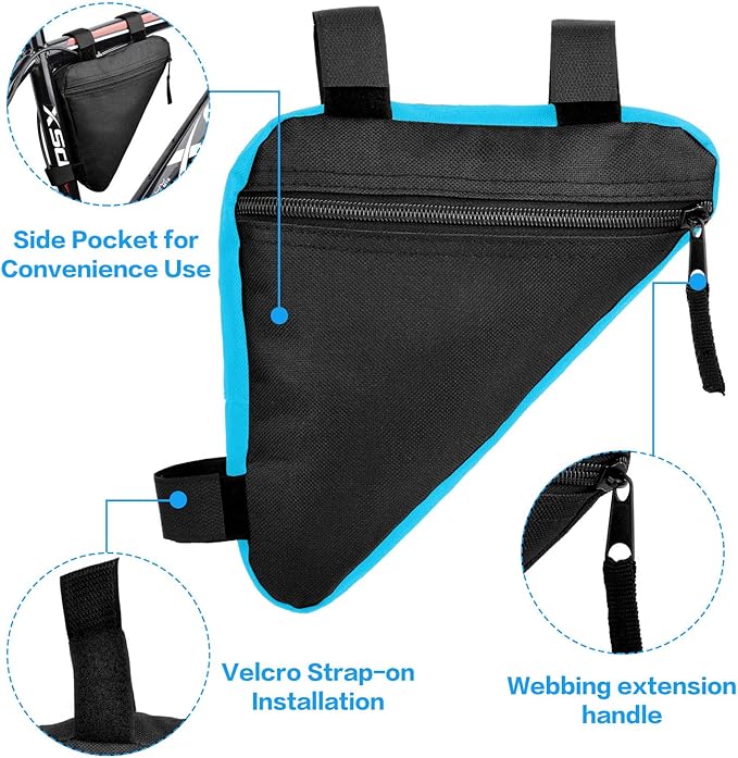 Bike Triangle Frame Bag - Bicycle Cycling Storage Triangle Top Tube Front Pouch Saddle Bag for Road and Mountain Bikes