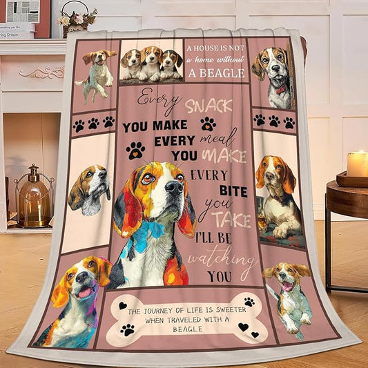 Beagle Throw Blanket Beagle Puppy Stuff Gifts for Dog Lover Kids Girls Boys Adults Women Men Soft Cozy Warm Plush Fluffy Fuzzy Fleece Blanket Decor 40''X50''