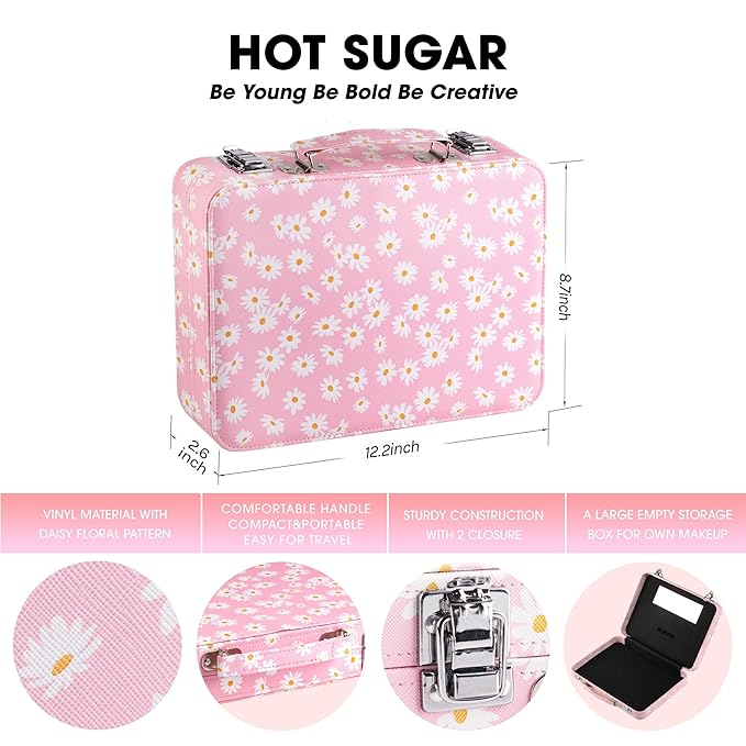 Hot Sugar Makeup Kit for Teenager Girls 10-12, All in One Beginner Makeup Kit for Women Full Kit, Teen makeup kit Cosmetic Gift Set on Birthday Christmas (Pink Daisy)