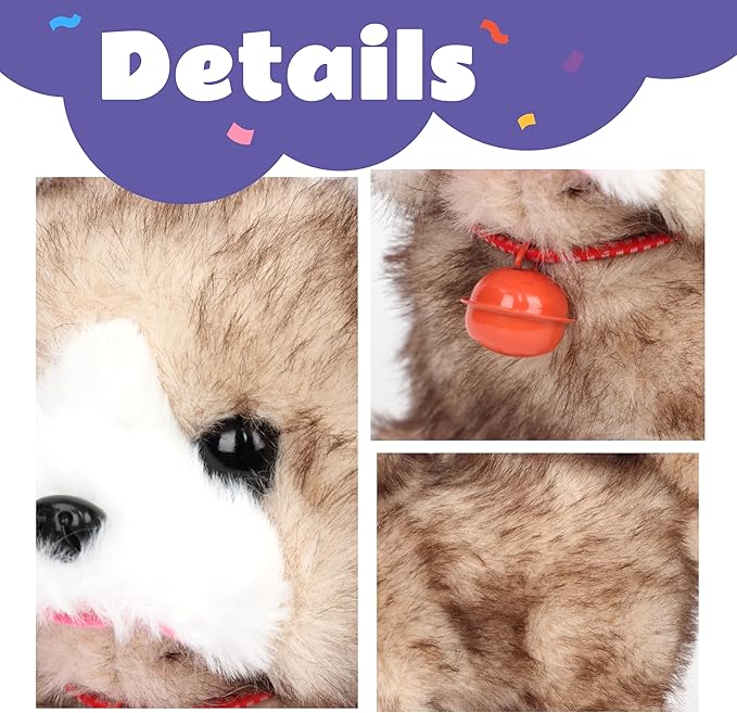 Cuteoy Walking Yellow Cat Stuffed Animal Talking Wagging Nodding Educational Plush Kitty Toy Electric Interactive Animated Plushies for Girls Boys Birthday