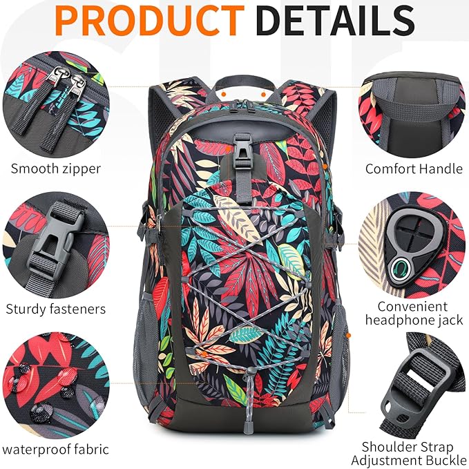 40L Hiking Backpack Lightweight Daypack Waterproof Travel Camping Backpack for Men Women Sport Packable