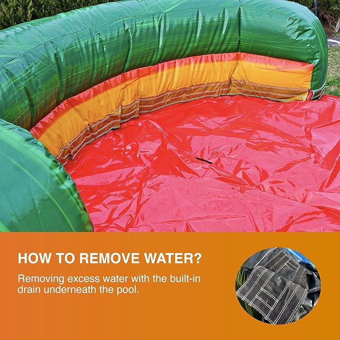 JumpOrange Fiesta Commercial Grade Bounce House Water Slide Combo with Pool for Kids and Adults (with Blower), Basketball Hoop, Wet Dry Use, Outdoor Indoor, Birthday Party, Rental Quality