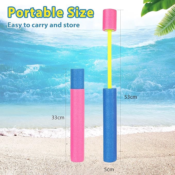 4-Pack Water Blaster Soaker Guns Set,Squirt Guns,Squirt Guns for Kids,Pool Squirt Toys,Pool Water Gun,Ranges up to 40 feet,Outdoor Water Toys for Kids (4-Pack Cylinder Water Guns)