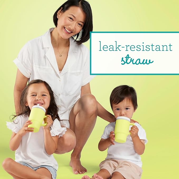 Infantino My 1st Tumbler, Silicone Sippy Cup with Straw & Handle, Spill-Resistant Baby Cup for On-the-Go, BPA-Free Transition Bottle