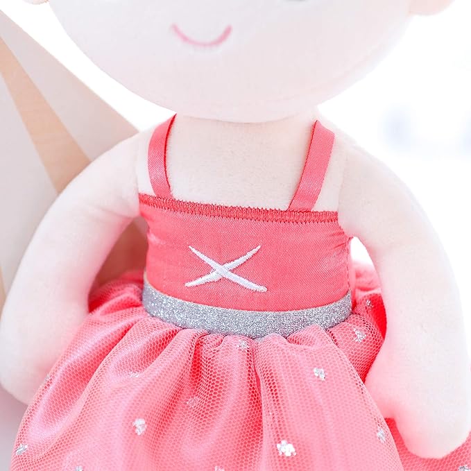 Gloveleya Baby Girl Gifts Dolls Soft Plush Toy Ballet Girl Doll Watermelon Red