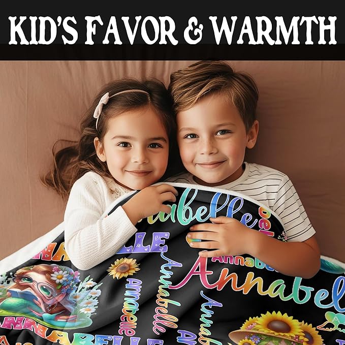 Custom Girl Blanket with Name Personalized Cute Pink Princess Blanket for Newborn Customized Soft Flannel Throw Blanket Memorial Gift for Toddler on Birthday Baby Shower Christmas (Mermaid-4)