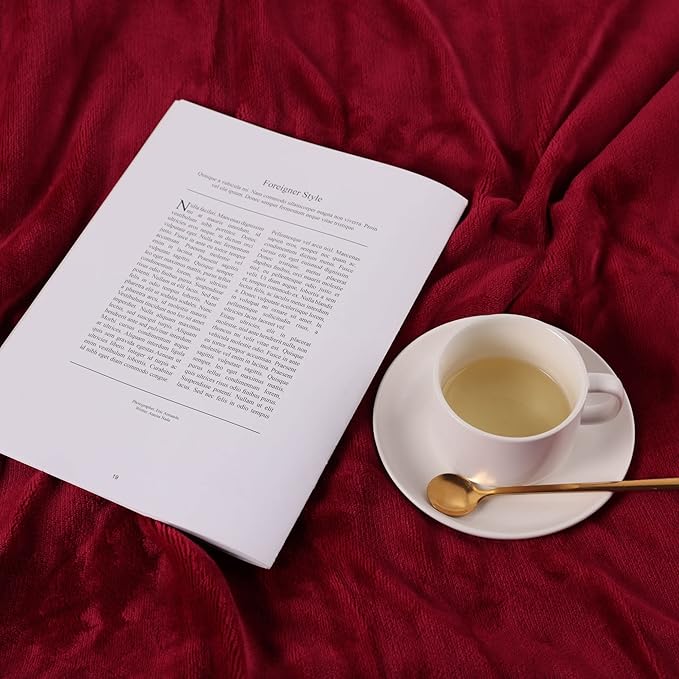 NANPIPER King Size Sherpa Blanket, Soft Fleece Throw for Bed, Reversible Thick Fuzzy Blanket for Winter (Wine Red, 90x108 inches)