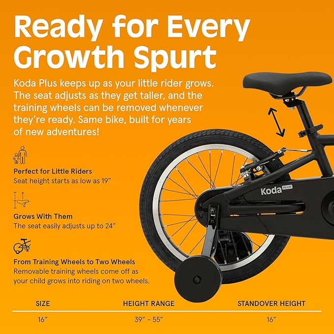 Retrospec Koda Plus Kids Bike for Boys & Girls Ages 4-6 Years - 16" Children's Bicycle, Adjustable Seat & Handlebars