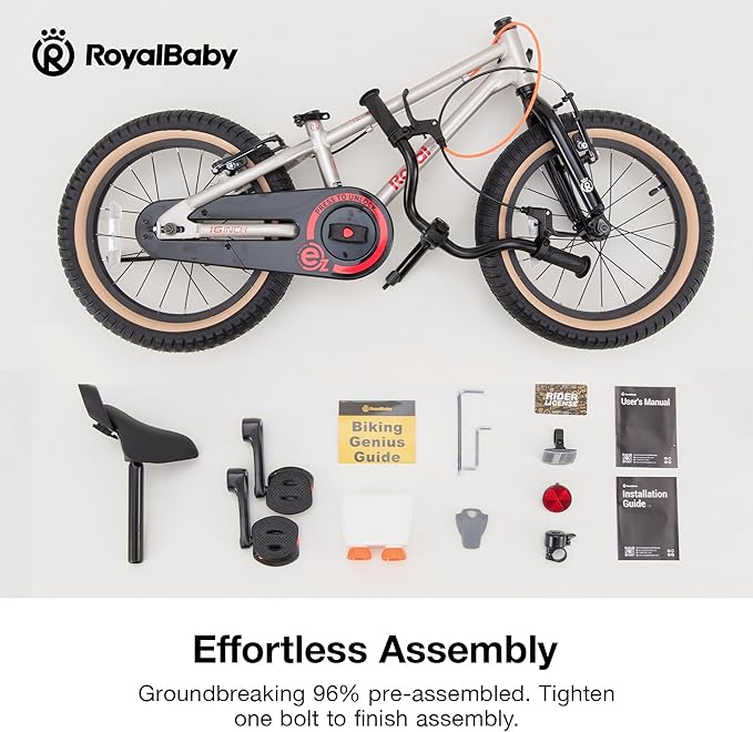 RoyalBaby EZ Kids Bike, Lightweight Aluminum 2-in-1 Balance to Pedal Bike for Beginners Easy Learn Biking, Boys Girls