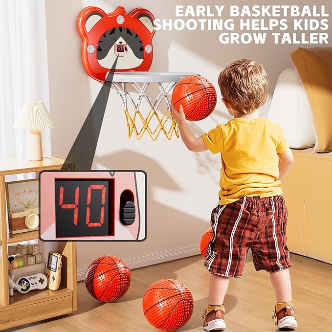 Toddler Basketball Hoop Indoor Toys Gifts for 3 4 5 Year Old Boys Kids, Indoor Mini Scoring Basketball Hoop for Toddler Kids Boys Ages 3-5 4-6, Ideal 3 4 5 6 Year Old Boys Birthday Gifts