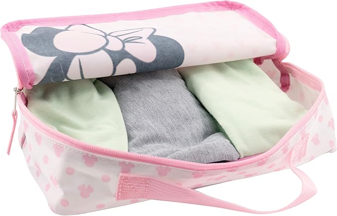 Fast Forward Minnie Mouse 3-Piece Packing Cube Set | Minnie Mouse Travel Accessories | Travel Bags Luggage Organizer for Kids, Unisex | Minnie Kid Travel Size Travel Cubes for Packing