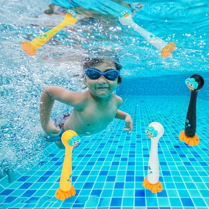 haomsj Duck Swimming Diving Pool Sticks Toys for Kids 3pcs Dive Toys,Summer Underwater Sinking Pool Toys for Boys and Girls Ages 8-12 (Duck Stick)