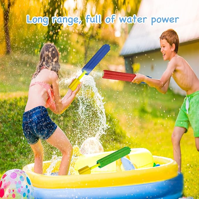 Water Gun Set, Red, Yellow, Blue, Suitable for Children, Ideal for Summer Parties and Outdoor Activities