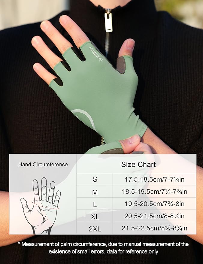INBIKE Cycling Gloves for Men Women, Breathable Bike Gloves Lightweight Half Finger Biking Glove Mountain Road Bicycle