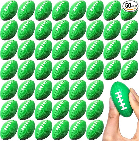 Blulu 50 Pack Mini Football Bulk 2.17" Foam Football Party Favor Sports Stress Ball Small Foam Ball for Back to School Homecoming Game Team Birthday Party Bag Gift Filler