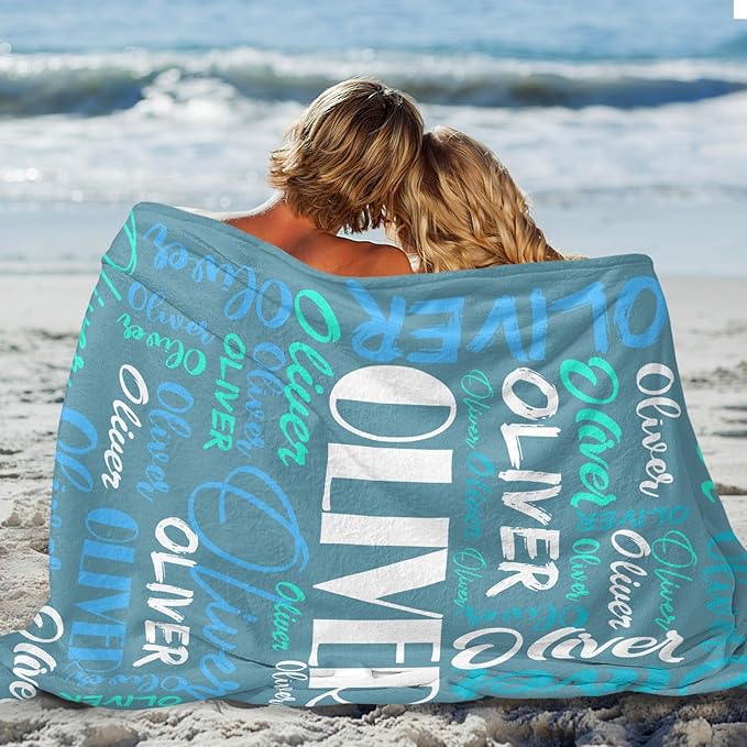 Dr.TOUGH Personalized Name Blanket Personalized Blanket for Adult Kids Flannel Customized Personalized Blankets and Throws