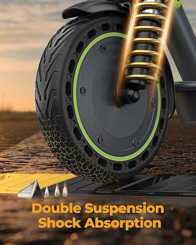 Electric Scooter - 8.5"/10'' Solid Tires, 350W/500W Motor, Up to 19-22MPH and 21-24Miles Long-Range Portable Commuting Scooter for Adults with Double Braking System and App