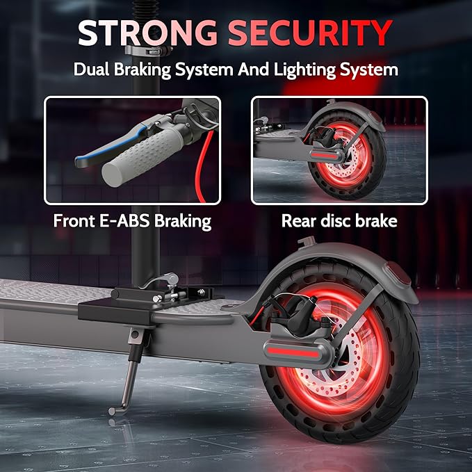 Electric Scooter - 8.5"/10'' Solid Tires, 350W/500W Motor, Up to 19-22MPH and 21-24Miles Long-Range Portable Commuting Scooter for Adults with Double Braking System and App