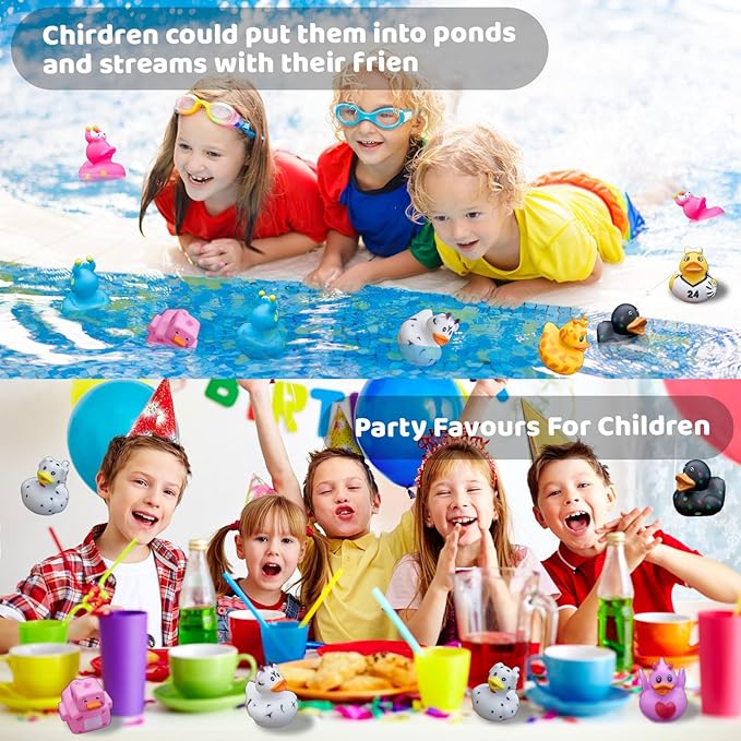 60 Pack Rubber Ducks for Jeeps 2.3 Inch Bulk Floater Jeeps Ducks for Ducking Assortment Mini Rubber Duckies for Toddler Baby Bath Toys Birthday Gifts Party Favors