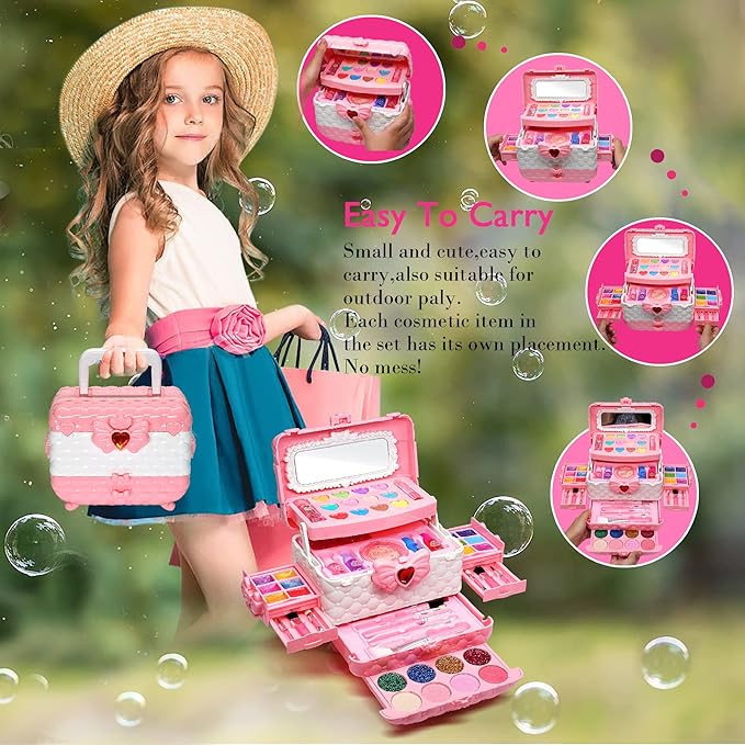 Kids Makeup Sets for Girls - Kids Makeup Sets for Girls 5-8, Maquillaje para Niñas, Play Make Up Kit, Best Toys for Little Girl,Princess Toddler Kid Stuff, Ages 3456789 10 Year Old Girl Birthday Gifts