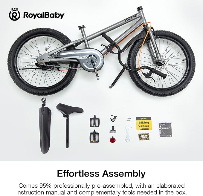 RoyalBaby Kids Bike EZ Balance to Pedal Dual Handbrake Toddlers Boys Girls Bicycle 12-20 Inch for Age 3-10 Years