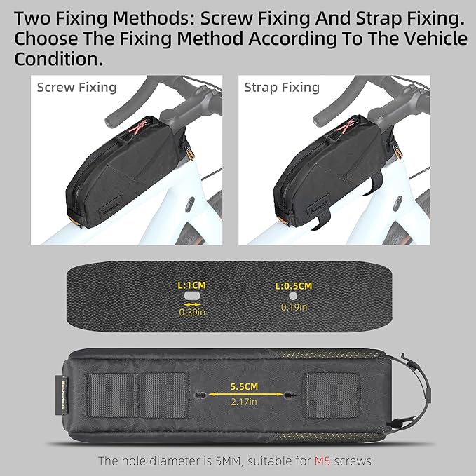 Bike Top Tube Bag Bicycle Front Frame Bag Waterproof Bike Bag 1.2L with Dual Side Mesh Pockets Perfect for MTB Road Bike Cycling Commuting and Outdoor Adventures