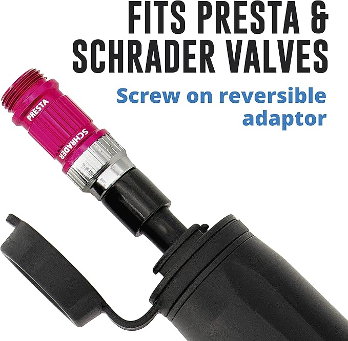 Vibrelli Mini Bike Pump - Presta & Schrader Bicycle Pump - 120 PSI Tire Pump for Road & MTB - No Valve Changing Needed