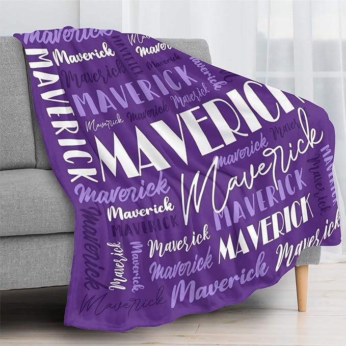 Name Blanket Personalized Blanket for Adult Kids Flannel Customize Throw Blanket Custom (Color 17, 60 x 80 Inches)