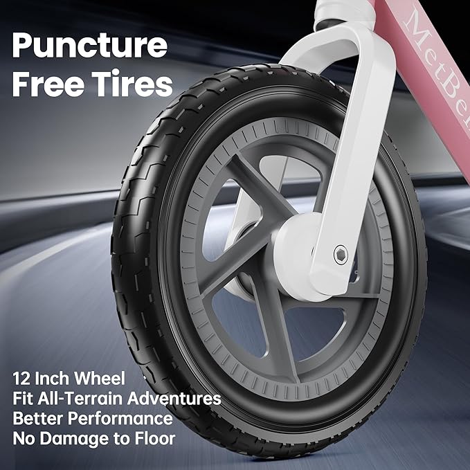 Toddler Balance Bike 2 Year Old,12”No Pedal Kids Indoor Outdoor Toy Bike 2-5 Years Old with Tool-Free Adjustments Seat, Lightweight First Bike Gift for 2-3 Boys Girls