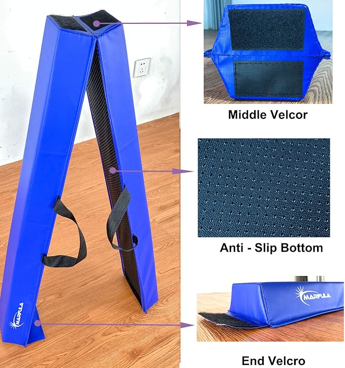 Balance Beam - Folding Floor Gymnastics Equipment for Kids, Non Slip Base - 6 FT to 10 FT for Home Gym Use