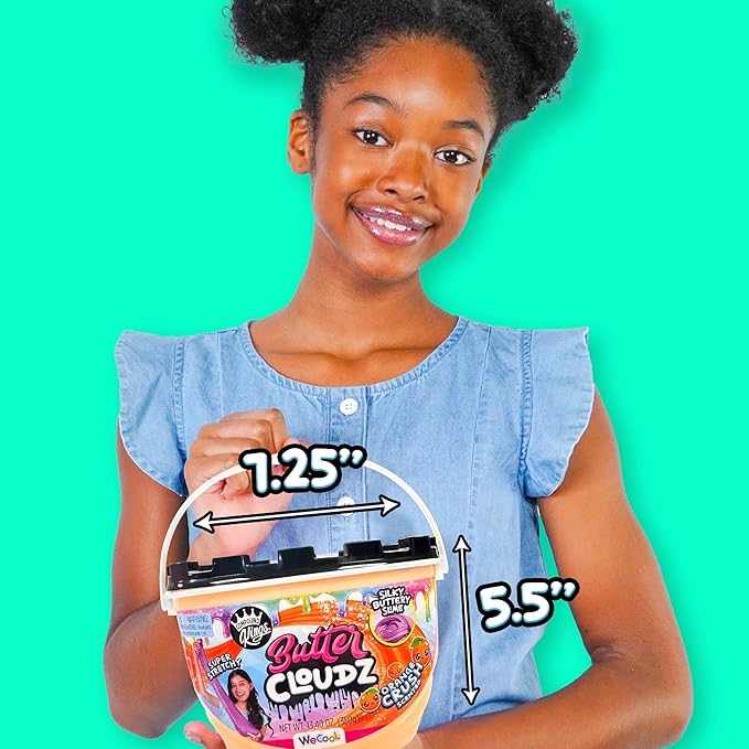Compound Kings Fluffy Butter Cloudz Scented Large Slime Bucket for Kids – Soft, Squishy, Non-Toxic Sensory Toy | Orange Crush Slime Gift
