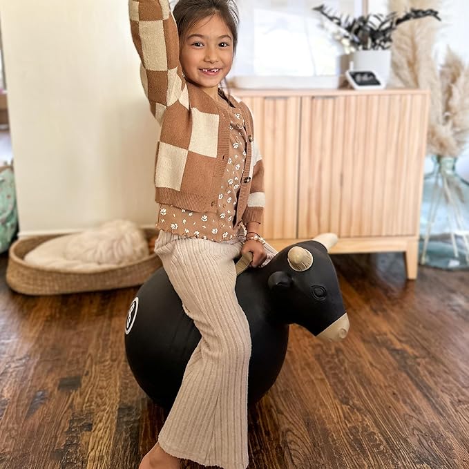 Big Country Toys Bouncy Bull Kids Toys - Rodeo Ride On Toys for Ages 3+ - Bouncy Animals for Toddlers - Inflatable Kids Hopper Toy with Hand Pump